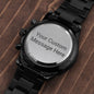 Black Watch - Customizable Engraved Black Chronograph Watch