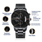 Black Watch - Customizable Engraved Black Chronograph Watch