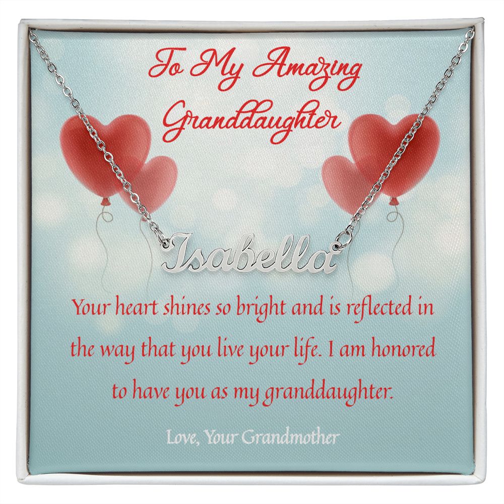 To My Amazing Granddaughter - Custom Name Necklace