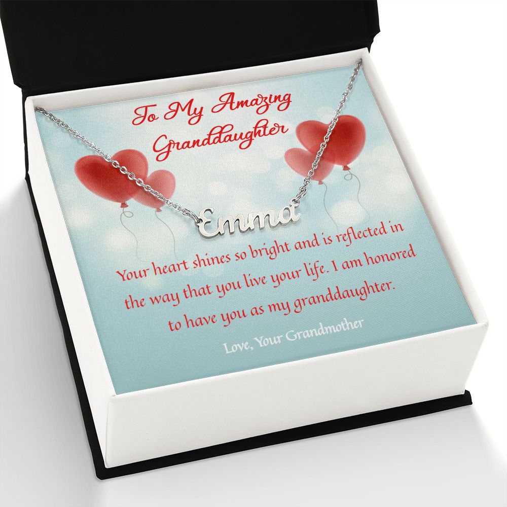 To My Amazing Granddaughter - Custom Name Necklace