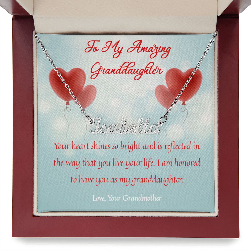 To My Amazing Granddaughter - Custom Name Necklace