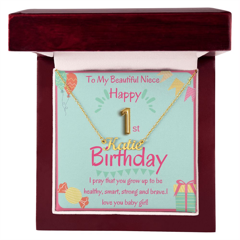 To Niece 1st Birthday - Name Necklace