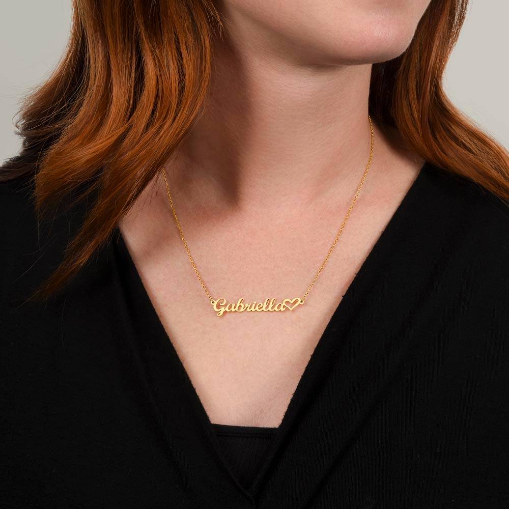 Remember To Be Happy - Heart Name Necklace