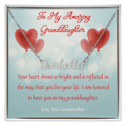 To My Amazing Granddaughter - Custom Name Necklace