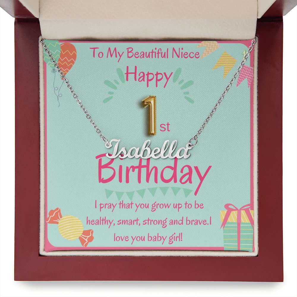 To Niece 1st Birthday - Name Necklace